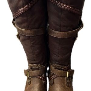Aldo Braid Harness Triple Bronze Buckle Accent♦️see size note in description